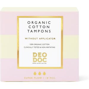DeoDoc Cotton Tampons Without Applicator Super
