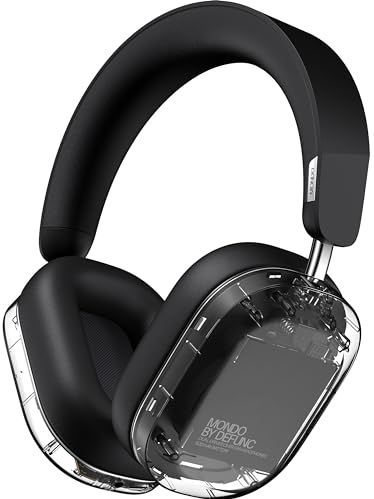 MONDO by Defunc Over-Ears Draadloze hoofdtelefoon met optionele kabel, 45H van Active Play Time - Bluetooth - Dual ENC-microfoons en drivers (transparant)
