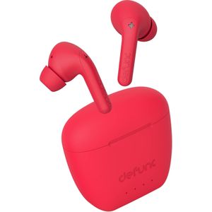 DeFunc koptelefoon | Earbuds | True Audio | In-ear ingebouwde microfoon | Bluetooth | draadloos | rood
