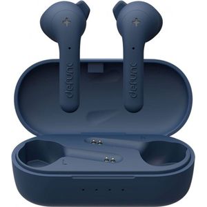 Defunc True Basic IPX4 Bluetooth 5.0 waterdichte in-ear hoofdtelefoon met geïntegreerde microfoon, eenstaps automatische koppeling, lange afspeeltijd en oplaadhoes (blauw)