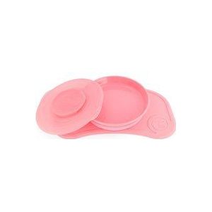 Twistshake Click-mat Mini + Plate onderzetter met bord Pastel Pink 2 st