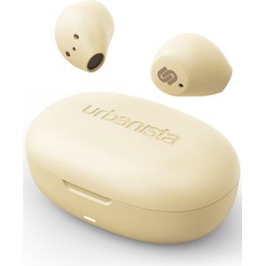 Urbanista Lisbon True Wireless Oordopjes, Compacte In-ear Bluetooth Oortjes met Touch Control, 27 uur Totale Speeltijd, Oplaadetui, Stemassistent, Vanille Crème