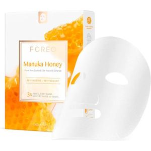 FOREO Masque Actif UFO au Miel de Manuka pour peau terne et fatiguée, pack de 6, anti-âge, apaisant, miel de manuka et allantoïne, cruelty-free, compatible avec tous les appareils UFO