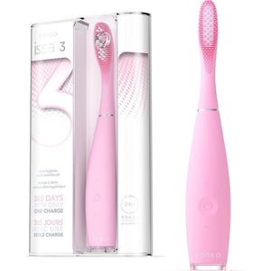 FOREO ISSA 3 Pink, Oplaadbare Elektrische Sonische Tandenborstel met Siliconen & PBT Polymeer Borstelharen, Vervangbare 6-maanden Borstelkop, 16 Intensiteiten, 365 Dagen/USB-Lading