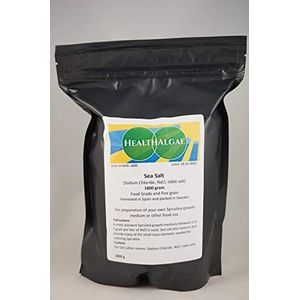 Zeezout 1800 gram Swedish Food Grade (Natriumchloride/NaCl/tafelzout), voor gebruik als voedsel of voor Spirulina cultuur, algencultuur, levend groeien Spirulina (1800 gram)