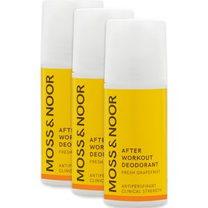Moss & Noor After Workout Deodorant (Frisse Pompelmoes, 3 pak (3 x 60 ml))