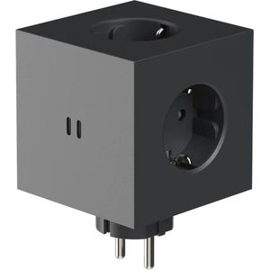 Avolt Square 2 stekkerdoos - Stockholm Black | stekkerdoos stekkerblok stopcontact  inbouw bureau  usb overspanningsbeveiliging spanningsbeveiliging
