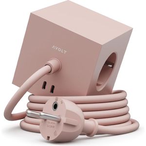 Avolt Square 1 stekkerdoos USB-C 30W 1,8 m Oud roze