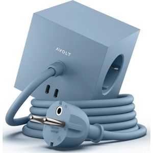 Avolt Square 1 stekkerdoos USB-C 30W 1,8 m-Shark Blue