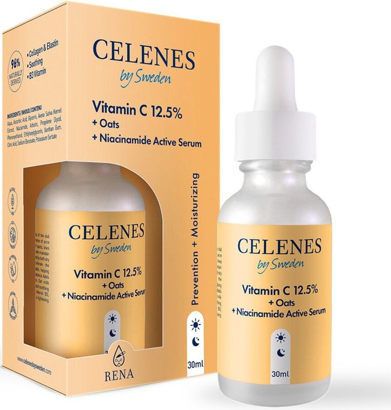 Celenes by Sweden 12,5% Vitamine C Serum - Verhelderende Serums - Met Niacinamide + Oats - 30ml
