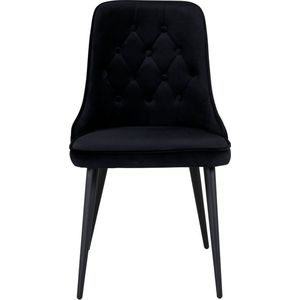 Velvet Deluxe Dining Chair - Black legs/Black Velvet