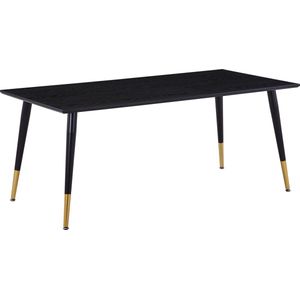 Venture Home Eettafel 18090cm-Black Veneer Legs w dipp, Zwart|Messing, One Size