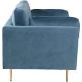 Boom fauteuil velours blauw.