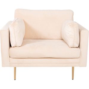 Boom fauteuil velours lichtbeige.