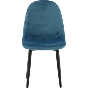 Polar eetkamerstoel aan kinderen velours blauw.