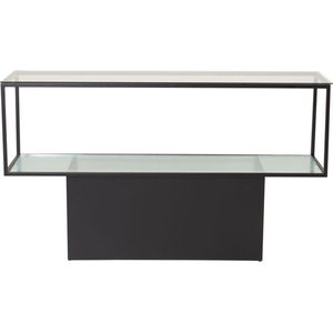 Maglehem wandkast met plank 35x130 cm glas, zwart.