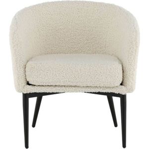 Fluffy Lounge Chair - White/black legs