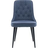 Velvet Deluxe Dining Chair - Black Legs - Blue Fabric