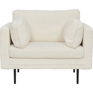 Hioshop Boom fauteuil teddy stof wit.