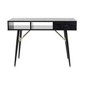 Gold Desk - Black Veneer - Black Legs - messing details
