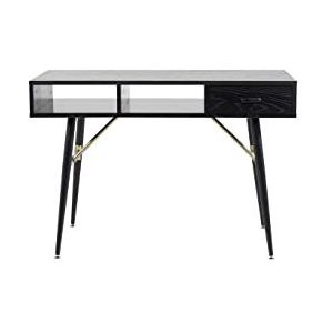 GoldDesk Schreibtisch mit Ablage und Schublade 110x60 cm schwarz.