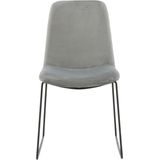 Muce Dining Chair - Black Legs - Grey Velvet
