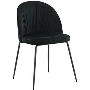 Wrinkles Dining Chair - Black Leg - Black Velvet