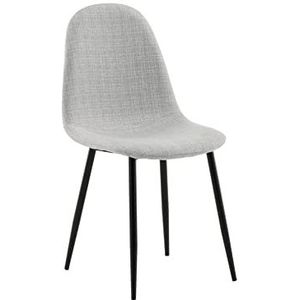 Polar Dining Chair - Black Legs - Light Grey Fabric