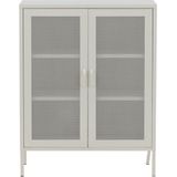 Misha - Low cabinet mesh deuren - White