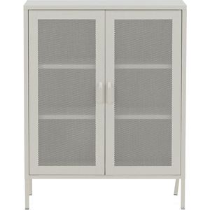 Misha - Low cabinet mesh deuren - White