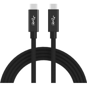 NÖRDIC USB4-028 USB-C naar USB-C kabel - USB3.2 Gen2 - PD100W - 40 Gbps - 8K - 25cm - Zwart