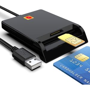 NÖRDIC CRD-020 2-in-1 DOD Militaire Kaartlezer - USB - ISO7816 - ID-kaarten en EMV Creditcards