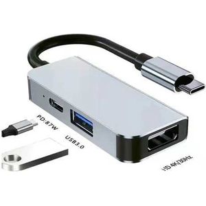 NÖRDIC USB-C Docking Station - 87W PD - HDMI 4K - USB-A 5Gbps