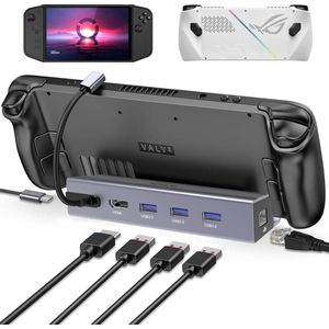 NÖRDIC DOCK-189 Steam Deck Docking station - 1xHDMI4K60Hz, 1xUSB-C PD100W, 3xUSB-A 3.1 5Gbps, 1xRJ45