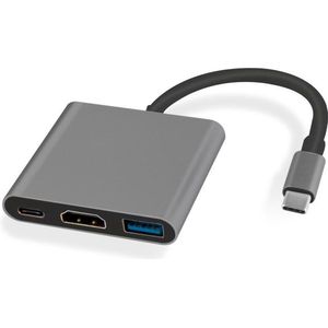 NÖRDIC USB-C HDMI Dockingstation - 4K 30Hz - PD 60W - 5Gbps - Space Grey