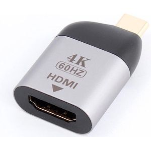 NÖRDIC C-HDMI USB-C naar HDMI2.0 adapter - 4K in 60Hz - Ondersteuning voor HDCP1.4 en 2.2 - Spacegrijs