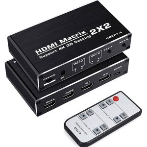 NÖRDIC SGM-155 HDMI switch 2 naar 2, 4K 60Hz, HDCP1.4, Zwart