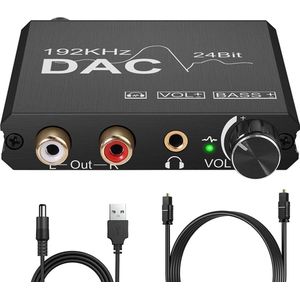 NÖRDIC SGM-180 Digitaal naar analoog audio converter - Met bas- en volumeregeling - 192KHz - Zwart