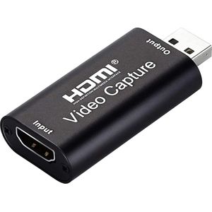 NÖRDIC VDCP HDMI naar USB video capture adapter - USB2.0 - 4K 30Hz - Zwart