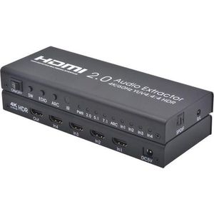NÖRDIC SGM-172 HDMI switch 4 input naar 1 output - 4K 60Hz - HDCP 2.2 - Zwart