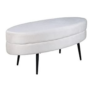 Otto poef, hocker velours offwhite.