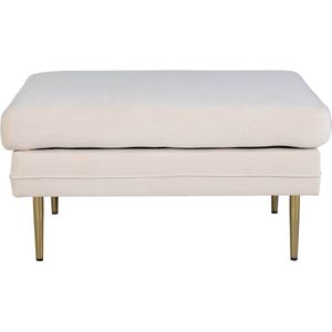 Venture Home 15550-980 Boom Ottoman, 100% polyester fluweel, messing, wit