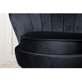 Calais fauteuil velours zwart.