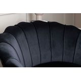 Calais fauteuil velours zwart.