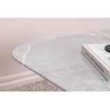 Tristar salontafel 80x80 cm glas grijs marmor decor.