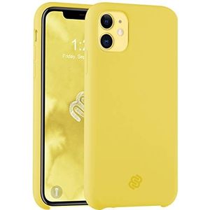 Mobello fluweel siliconen geel citrus iPhone 11/XR