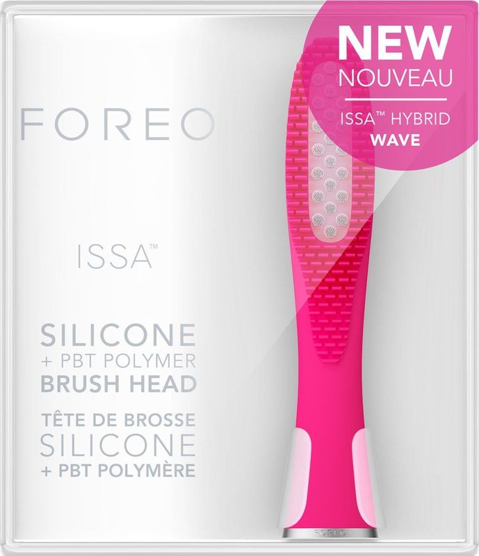 FOREO - ISSA Hybrid Wave - Borstelkop - Fuchsia - Siliconen & PBT Polymeer