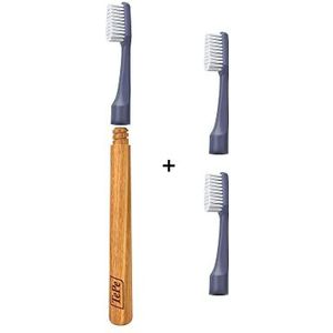 TePe Choice Tandenborstel | Soft | Kleur niet selecteerbaar | 1 houten handvat | 3 borstelkoppen | Tandborstel met zachte haren, goed voor het reinigen van tanden en het verwijderen van tandplak