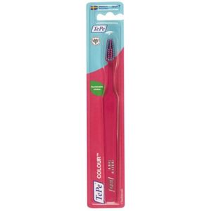 TePe Colour Tandenborstel, Zacht, Roze, 1 stuk, zachte borstel met precieze en zachte reiniging, zachte tandenborstel voor volwassenen en oudere kinderen