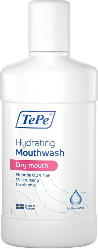 TePe - Hydraterende Mondspoeling - zonder Toegevoegde Smaak - 0,2% Natriumfluoride